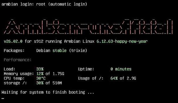 Booting into Armbian