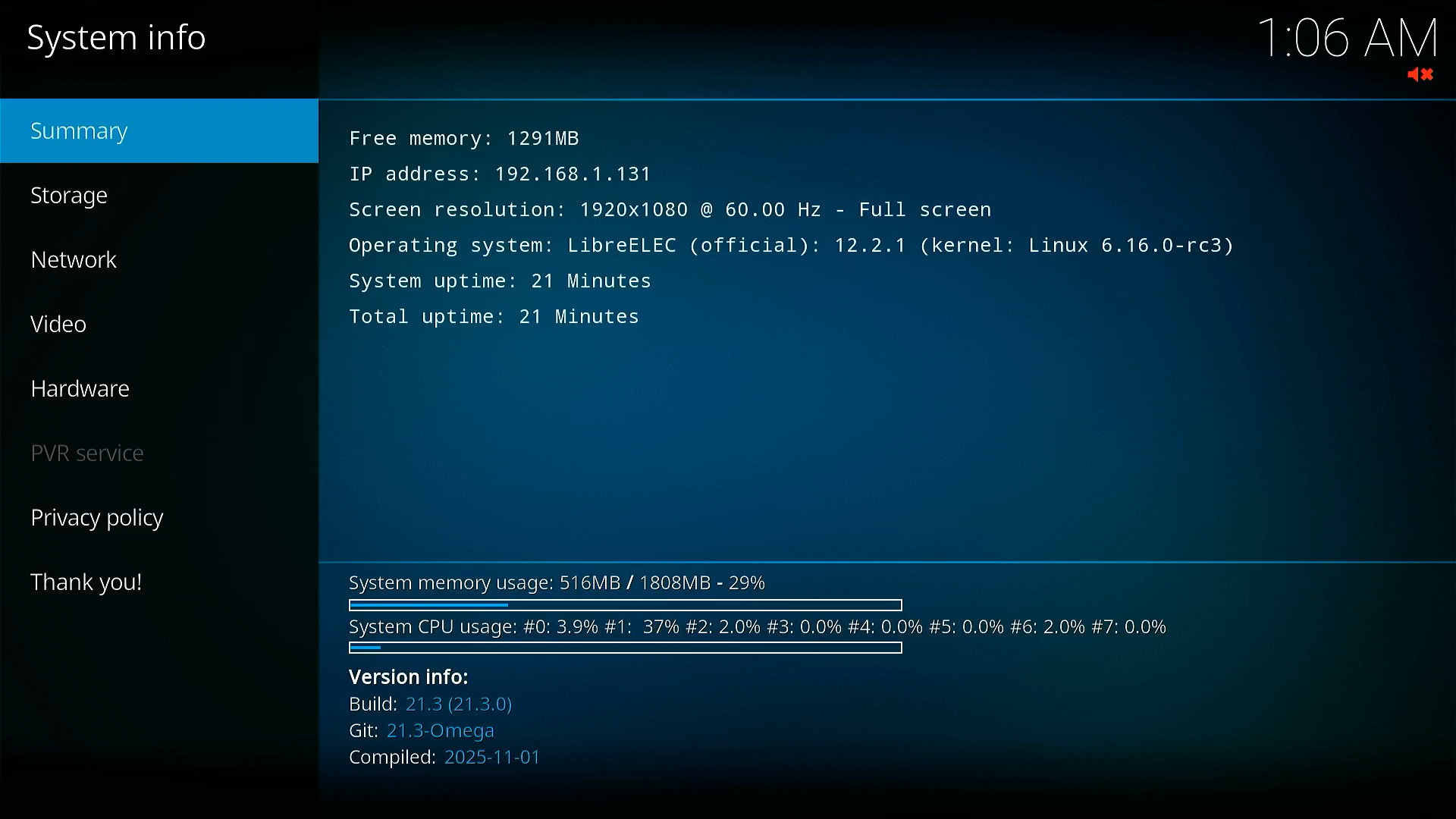 Libreelec Specifications